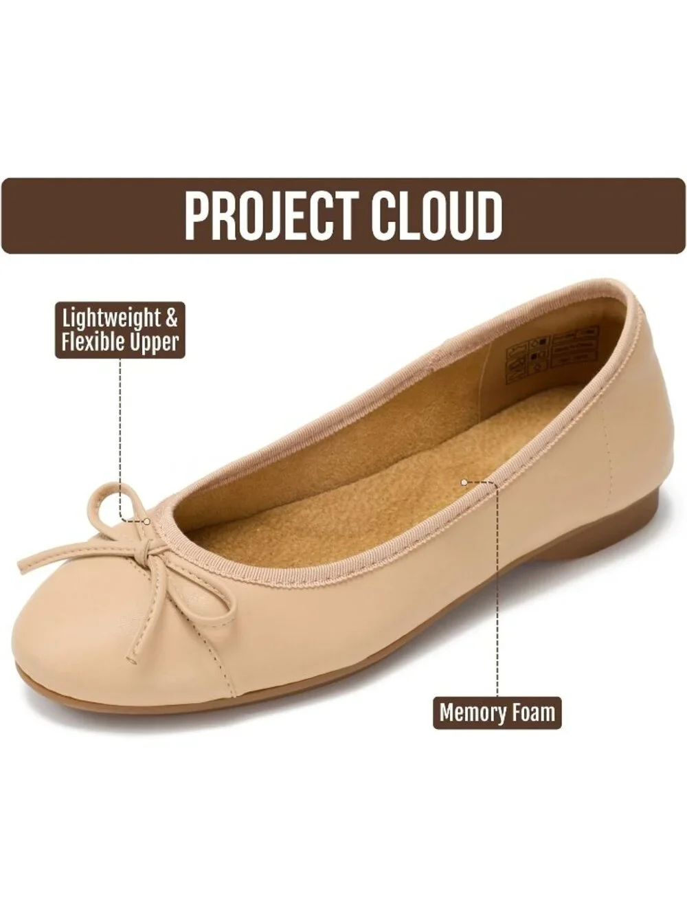 Women's Nude Ashley Insole and Lightweight Non-Slip and Comfortable Shoes